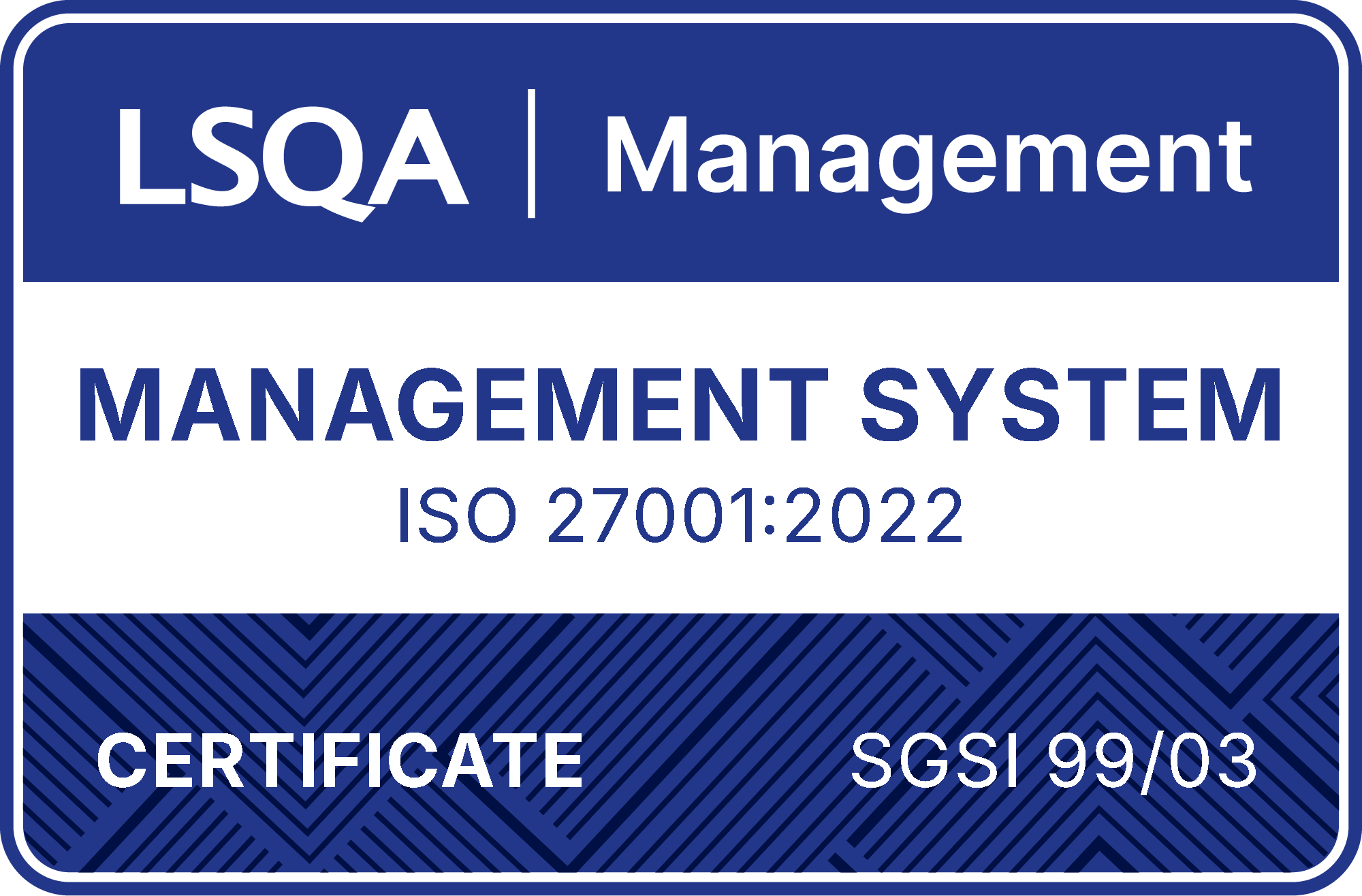LSQA Management — ISO/IEC 27001:2022 — Certificado SGSI 99/03 — Rokisoft Peru SAC